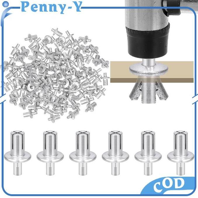 TUMOLOX Isi 50 Paku Rivet Palu Aluminium Flat Round Drive Hummer Rivet 5x7mm