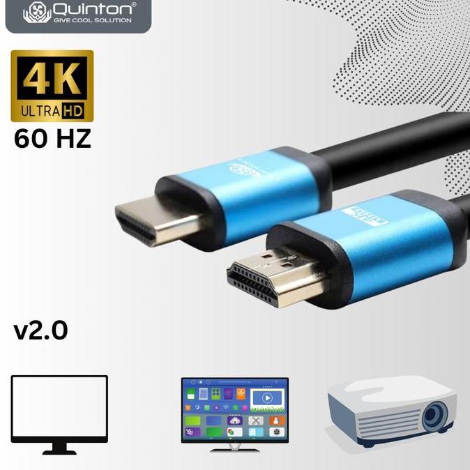 Kabel Monitor Hdtv Quinton Male To Male 4K 60Hz 1,5-15Meter Gold Plated Aluminium Accessories Led Tv
