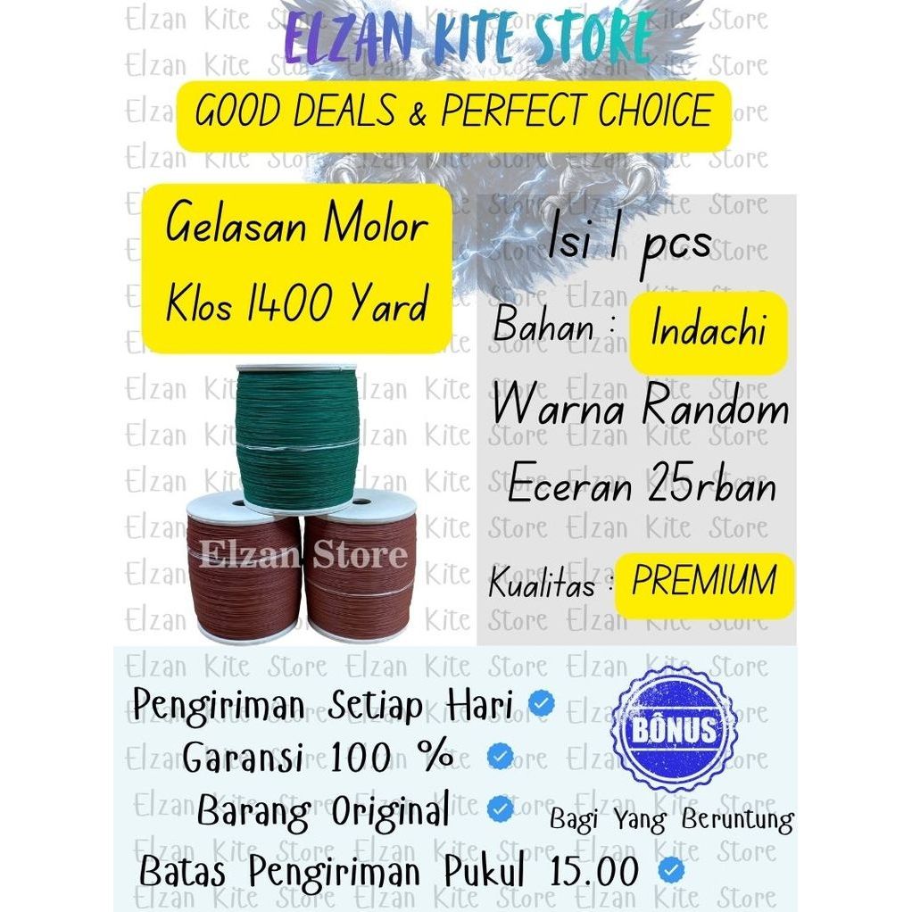 Gelasan Molor 020/022  NO LABLE 1400 Yard Bonit - SENAR  INDACHI + DOUBLE SILICON