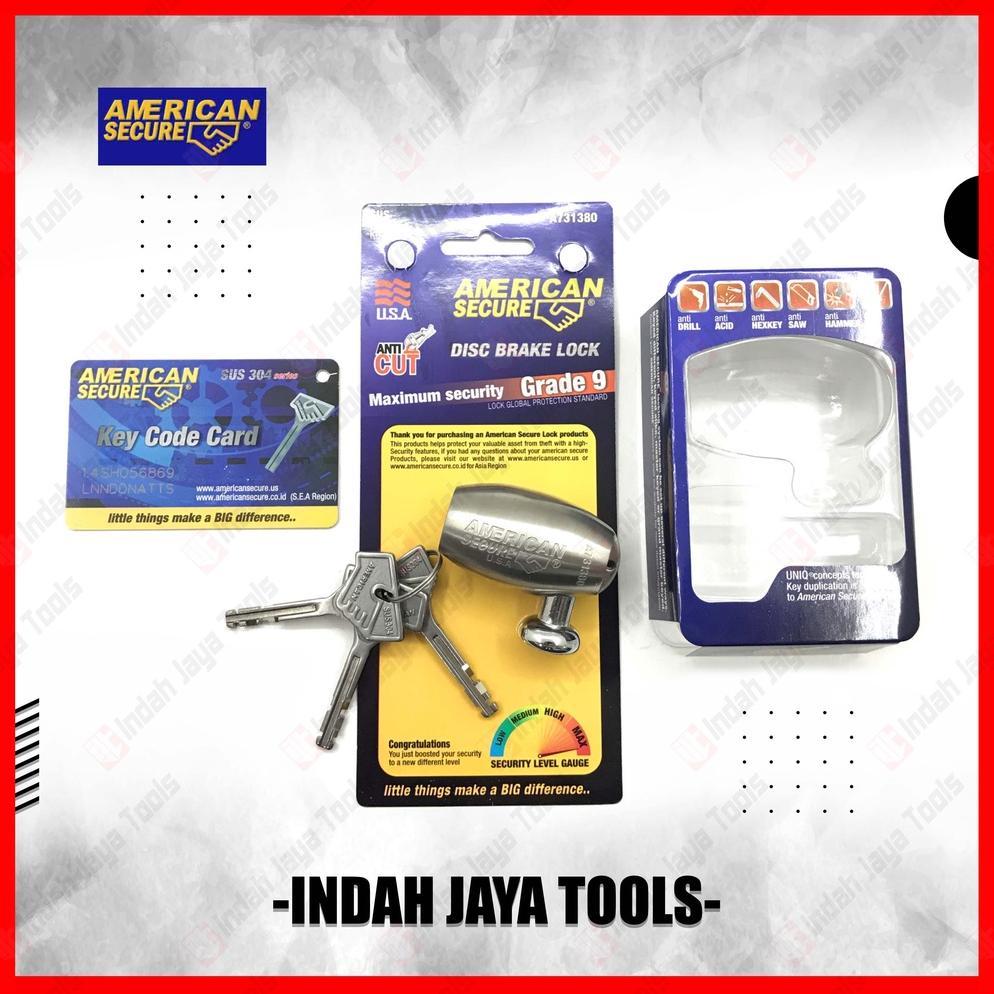 AMERICAN SECURE Kunci Cakram Motor Gembok Cakram Anti Maling Piringan