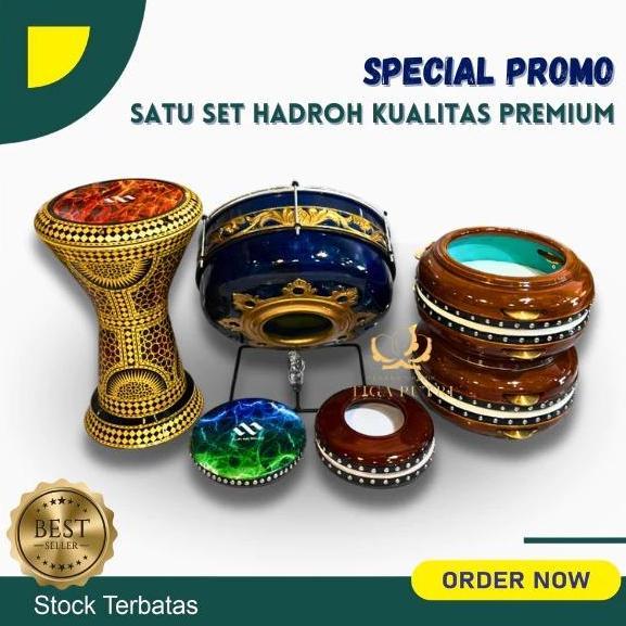 Hadroh 1 Set Kaulitas Super Rebana Bas Banjari Terbangan Bass Hadrah Darbuka 8 inch