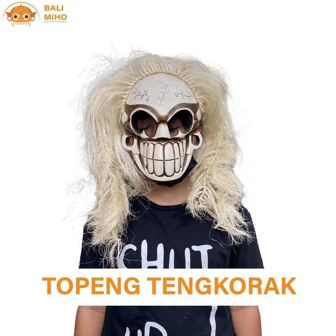 ] Topeng Tengkorak Anak Anak - Topeng Antik Kayu - Topeng Monster Kayu