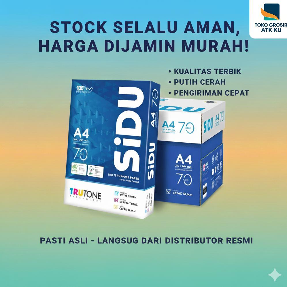 Hvs Sidu Kertas A4 F4 B5 60 Gram 70 Gram Print Foto Copy 60Gr 70Gr 80Gr 70Gsm 80Gsm 1Rim Warna