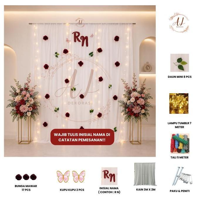 PAKET DEKORASI LAMARAN MODERN/ BACKDROP LAMARAN/ LAMARAN MURAH/ DEKOR LAMARAN/ DEKOR WEEDING/ DEKORA