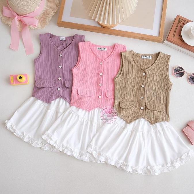 Crianca - (Ready Stok) Owlet - Mikayla One Set / Setelan Rok Anak Perempuan / Setelan Rok Ballon / S