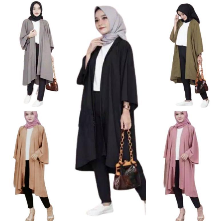 Cardigan Panjang Atasan Baju Outer Wanita Blezer Dewasa  Murah Davia