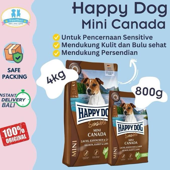 HARGA DISC - Happy Dog Mini Adult Canada Dry Food Dog 800gr dan 4kg | Makanan Kering Anjing Mini Dew