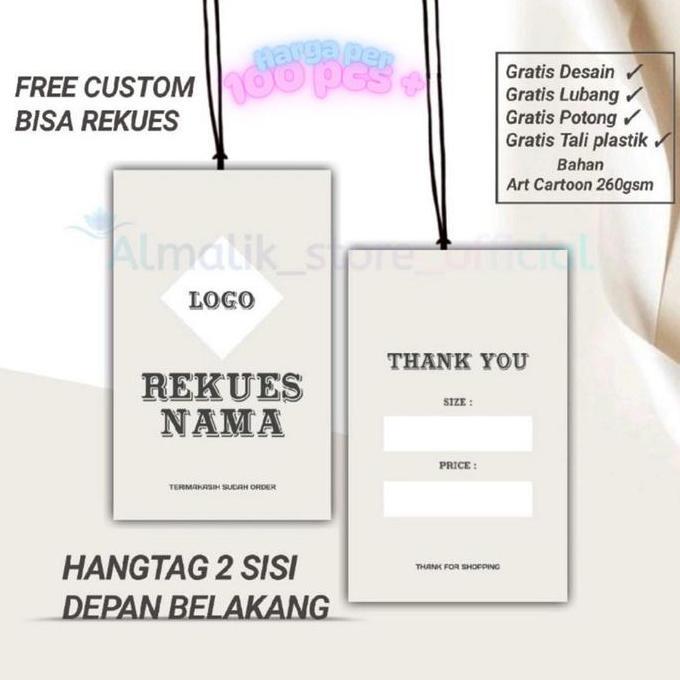 Giun- Hangtag Label Baju - Hang Tag Baju Custom Dan Brand Olshop Buat Sepatu Celana Bahan Kertas