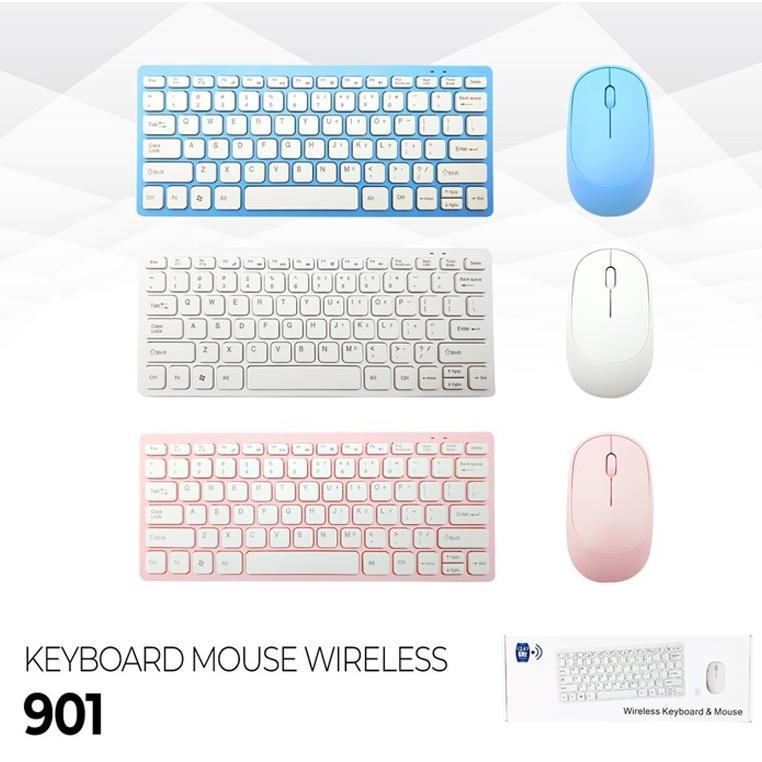 KEYBOARD DAN MOUSE WIRELESS 901 keyboard plus mouse keyboard combo wireless mouse 901 Best