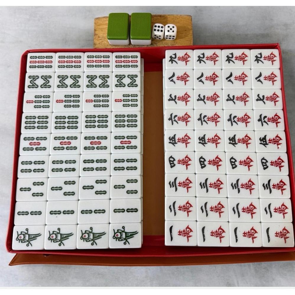 Mahjong Cina Hijau Melamin 144 Tile Set