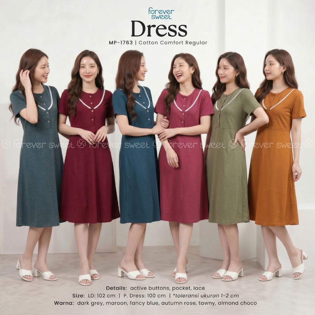 Forever Sweet - Dress Cotton Comfort MP - 1763 - Dress Forever Sweet Terbaru