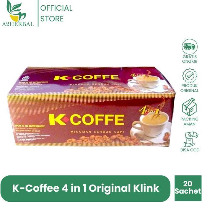 Jual, K-Coffee 4 In 1 Original Klink Per Box Isi 20 Sachet I Minuman Serbuk Kopi K-Link