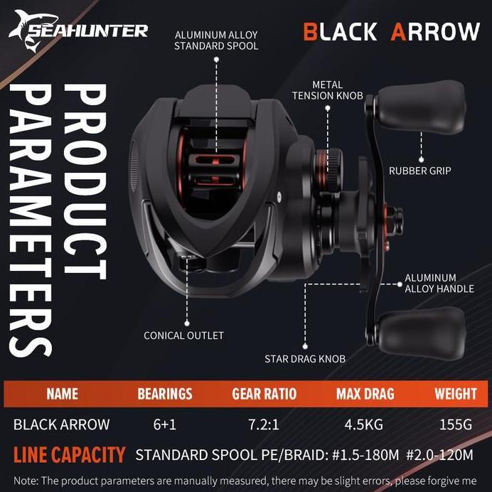 Seahunter Black Arrow Joran Pancing 1 Set Joran Ul Power Rod Baitcasting Bc Reel Pancing Black Arrow