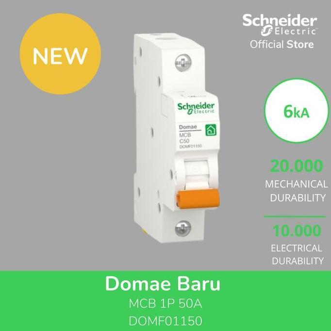 Promo MCB SCHNEIDER 50 AMPERE 1 PHASE TIPE DOMAE MCB SCHNEIDER 50A 1P Diskon
