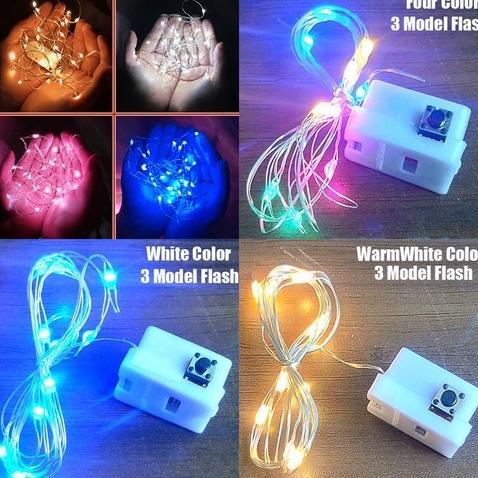ARKAMPUSSHOP LAMPU PLUS BATERAI LED TUMBLR DEKORASI WATERPROFF 1M 10 LED PREMIUM