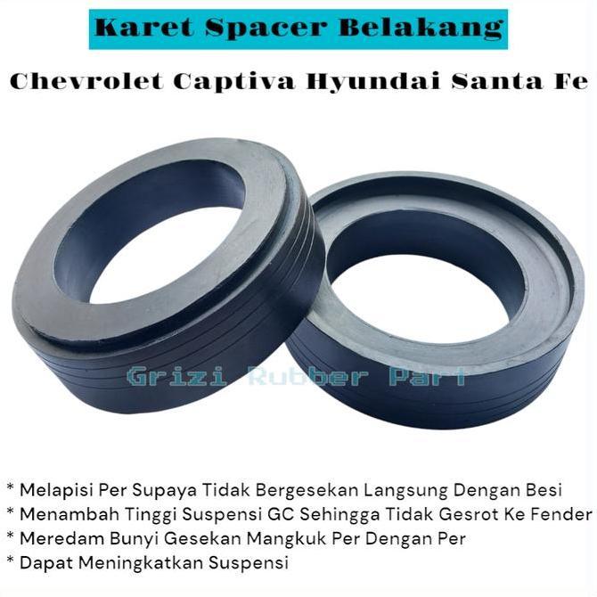 XHUNE Karet Spacer Tatakan Peninggi Per Keong Belakang Chevrolet Captiva Hyundai Santa Fe 1Set(2Pcs)