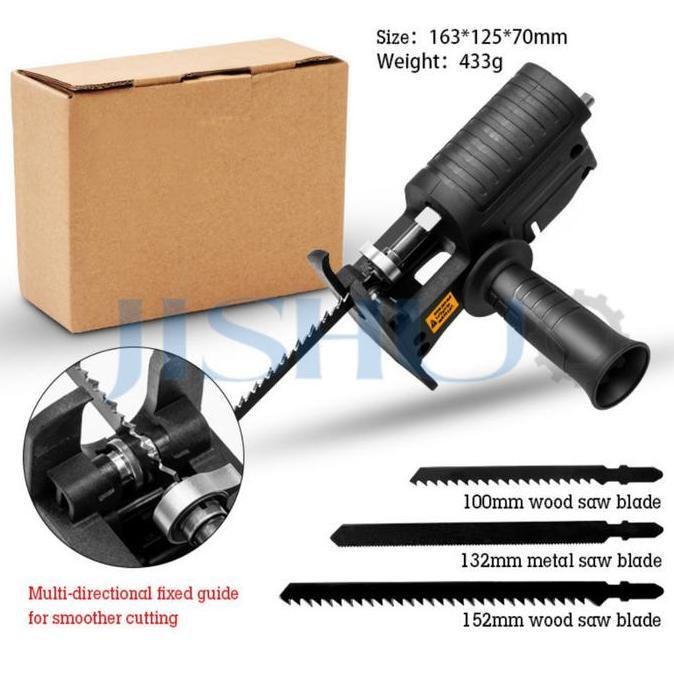JISHUO Adaptor Bor Reciprocating Saw Drill Gergaji kayu  / adaptor bor ke gergaji kayu JS-82004 [COD