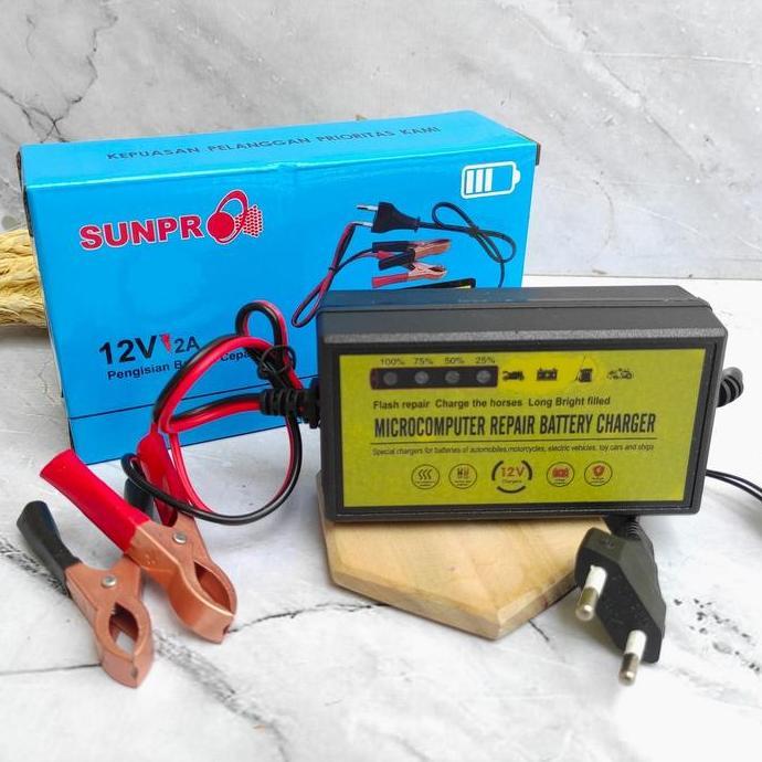 Charger Aki  Sunpro cas aki motor mobil Battery 12V 2a Adaptor cas Aki 12V