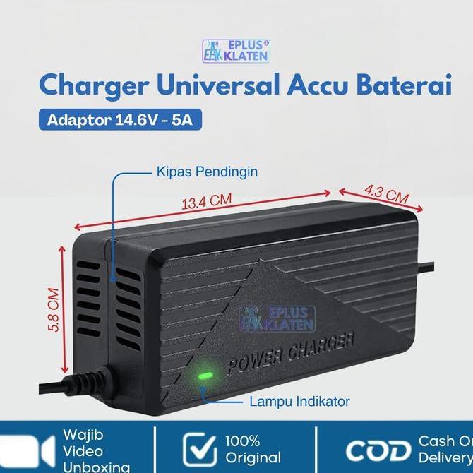 Charger Accu Motor Mobil 12V 14.6V 5A Portable Aki Tangki Sprayer Semprotan Elektrik Setrum PDC PAC 