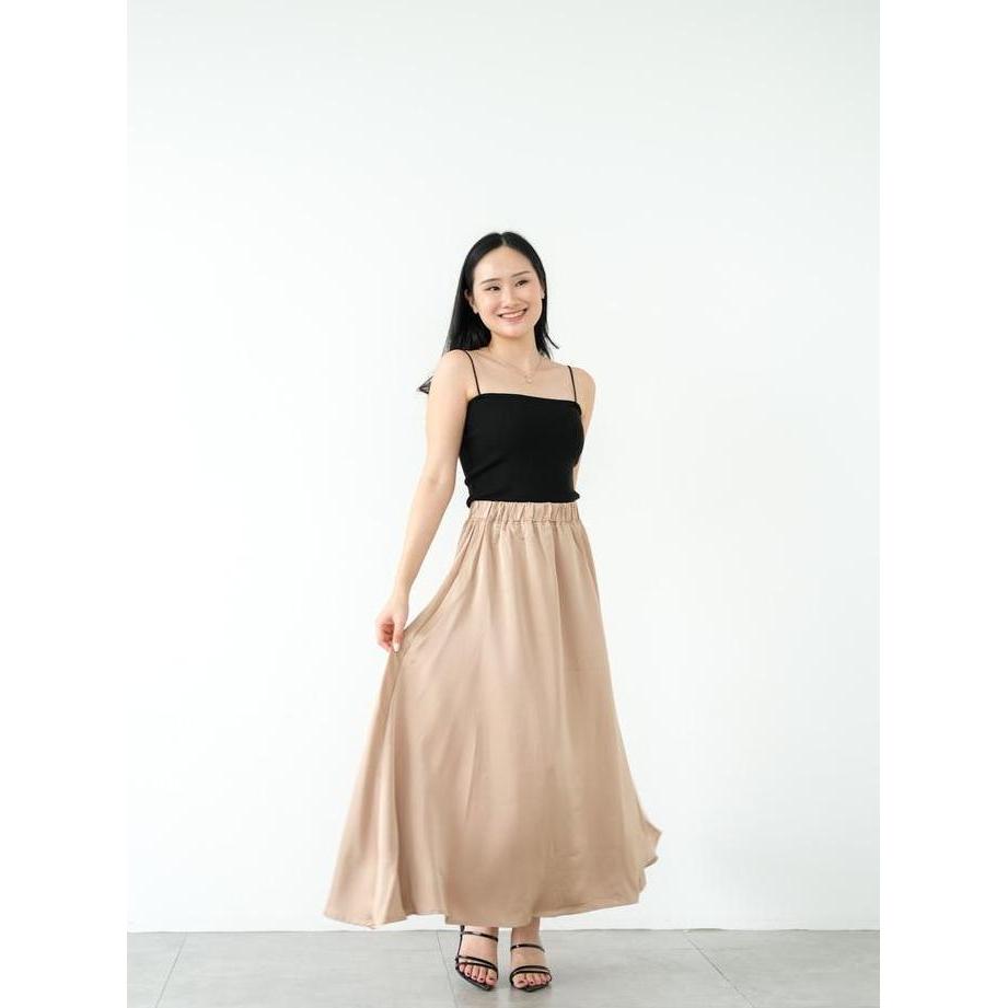 [JENN&ROSE] Rok Satin Layla Model A-Line | Flare | Bawahan Wanita | TSY