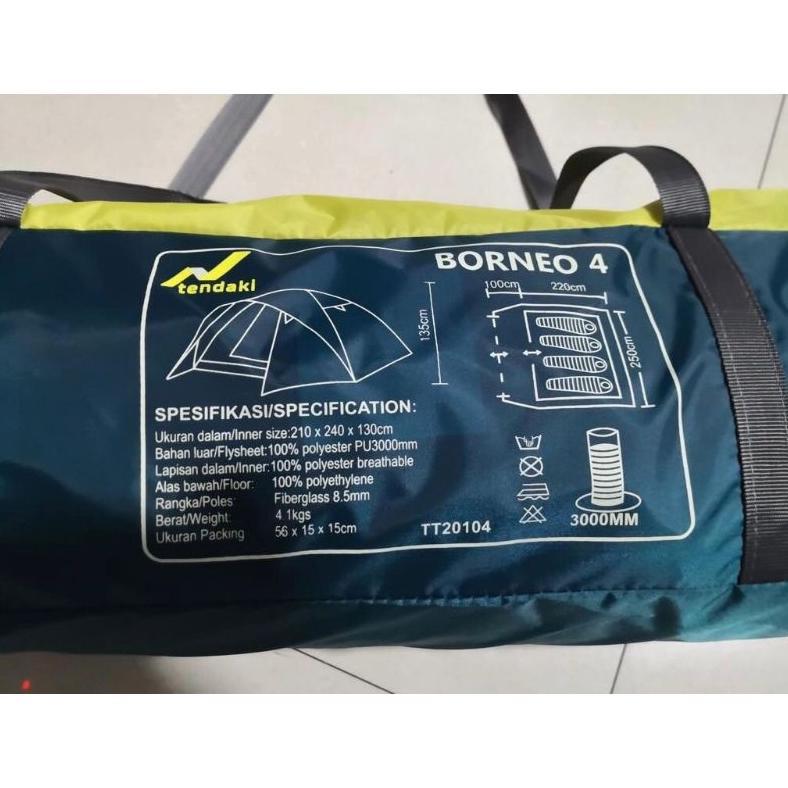 TENDA CAMPING BORNEO 4 ORANG TENDAKI/ TENDAKI BORNEO 4 / TENDA CAMPING BORNEO 4P
