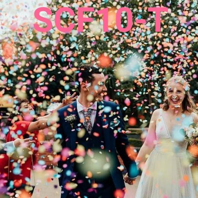 Best Seller SCF10-T konfetti confetti 1 cm 100 gr hijau ungu merah pink putih biru Berkualitas 100% 