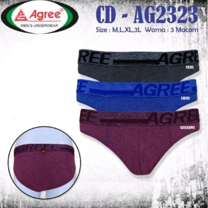 Cuecas - 3 Pcs Celana Dalam Pria Dewasa Agree Cd 2323