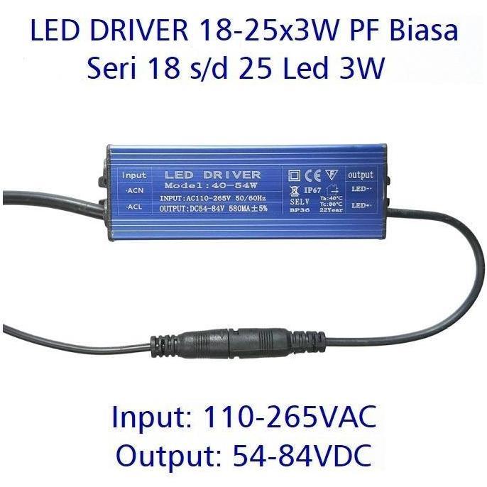 Light- New- Led Driver 3W 580Ma 18-25X3W Wp Pf Biasa