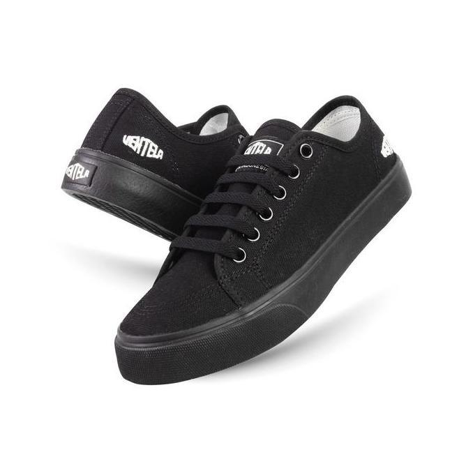 Sepatu Ventela Alpha Low Wanita  Pria Casual Shoes Ventela Official Canvas Black Putih Sneakers full