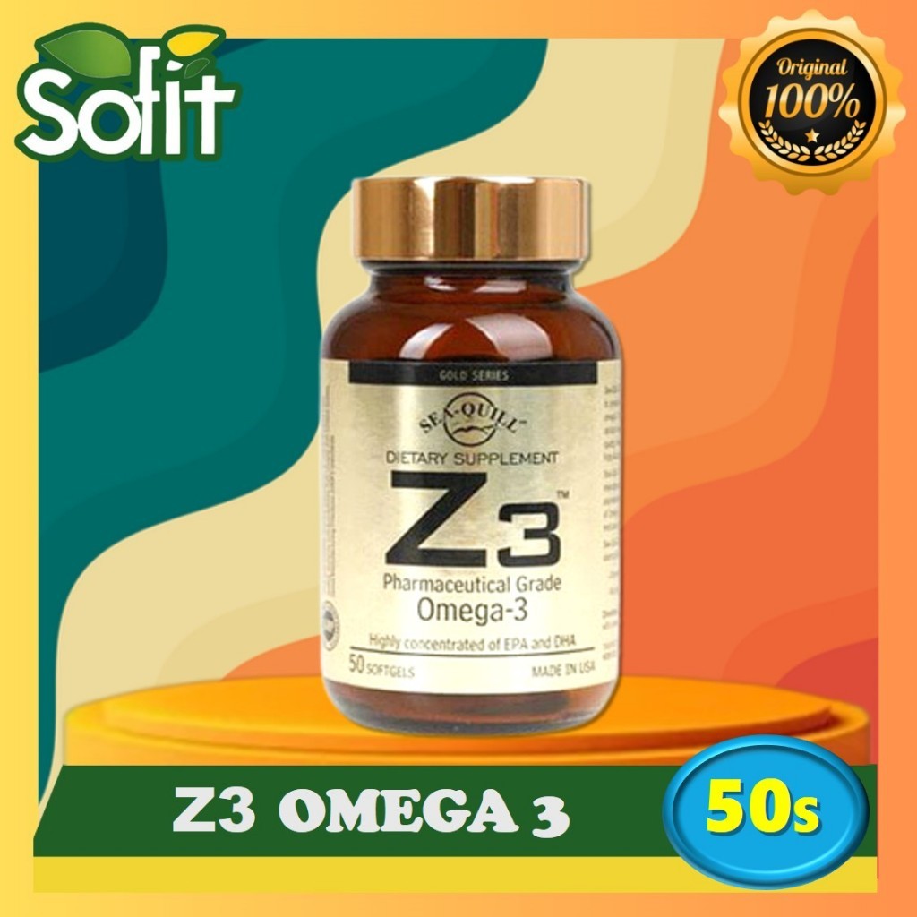 Sea-Quill Z3 Omega 3 Isi 50s - Vitamin Kolesterol Jantung - Kesehatan Otak Daya Ingat - Sofit
