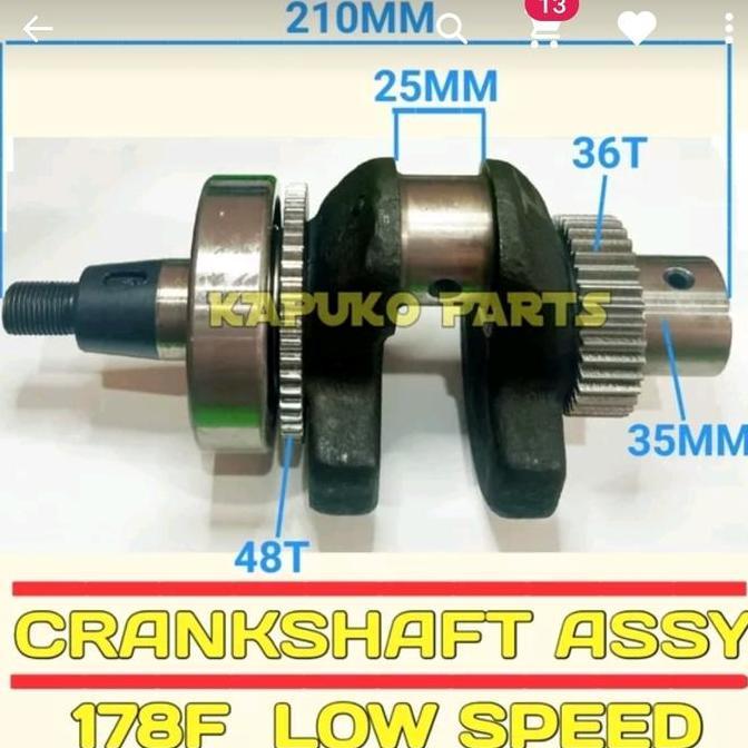 *:*:*:*:*] Crankshaft - Kuras Kruk As Engine Diesel Solar 178 178F 178F Putaran Lambat Kipor Krisbow