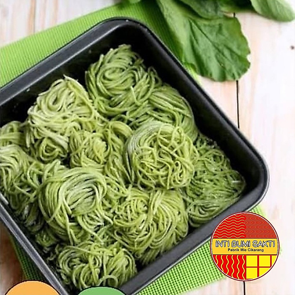 Terlaris Mie Mentah Lurus Non Egg Ekstrak daun Sawi Original super premium Spesial Untuk Mie Ayam,
