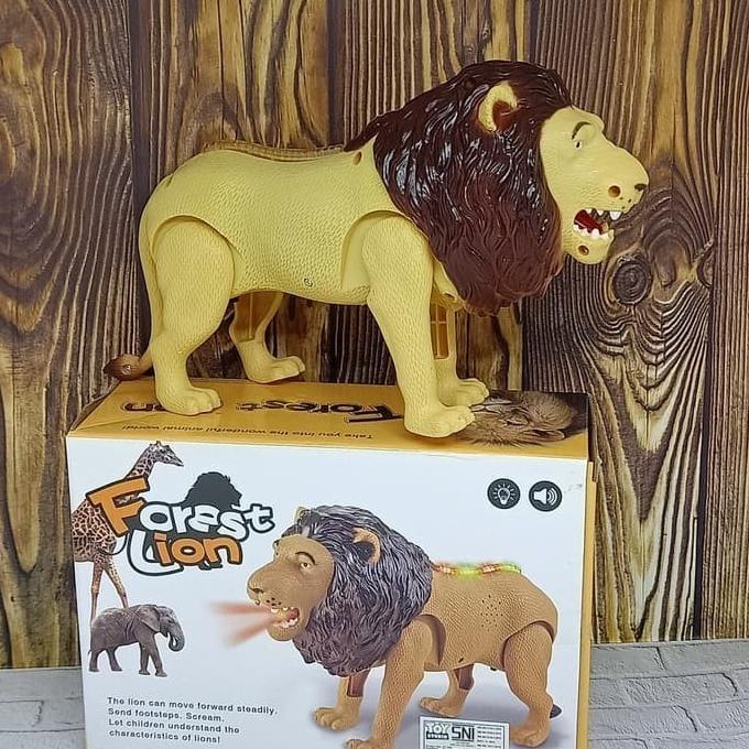 Lion BO mainan edukasi anak singa berjalan bersuara forest lion mainan singa
