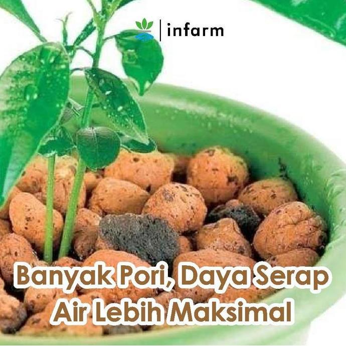 Harve- Infarm -Media Tanam Hidroton Jerman 1L Gratis Label Tag Hias Hidroton Hidroponik Hidroton Tan