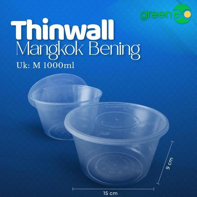 MANGKOK THINWALL AECO 1000ML ISI 25 SET MANGKOK PLASTIK THINWALL BULAT