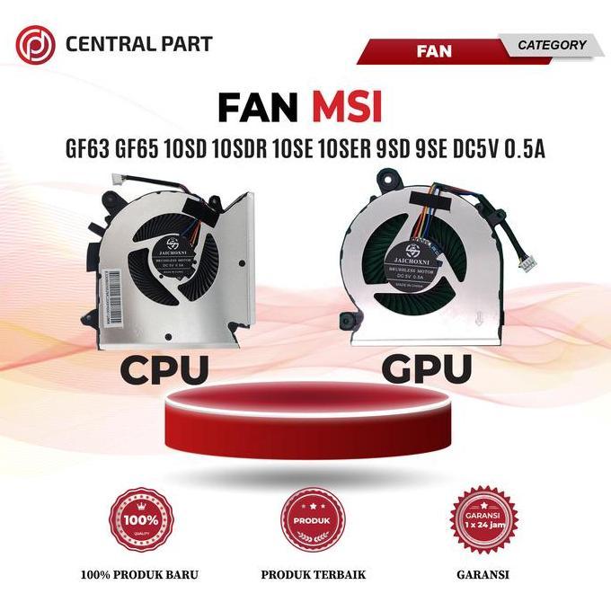 Fan Cooling Kipas untuk MSI gf63 gf65 gf66 10sd 10sdr 10se 10ser 9sd 9se DC5V 0.5A