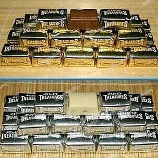 Kriuk- Coklat Delfi Treasures Golden Almond Cookies Cream Cokelat Box Silver Gold Treasure Chocolate