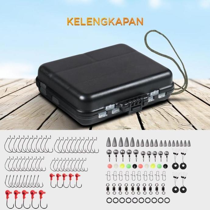 Set Kail Pancing Timah Kili Kili / Kail Pancing Fishing Hook Tackle Box Set 148 PCS - JY07