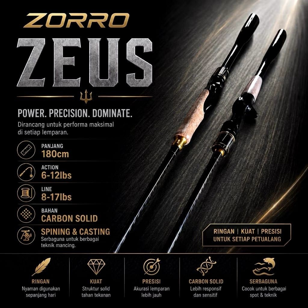 joran pancing medium zorro zeus solid carbon