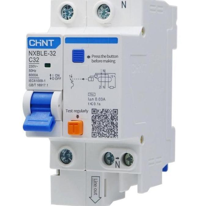 DAX COD AmanRCBO CHINT ELCB + MCB 1P+N 30mA Opsi Arus 6A/10A/16A/20A/25A | Perlindungan Sirkuit Boco
