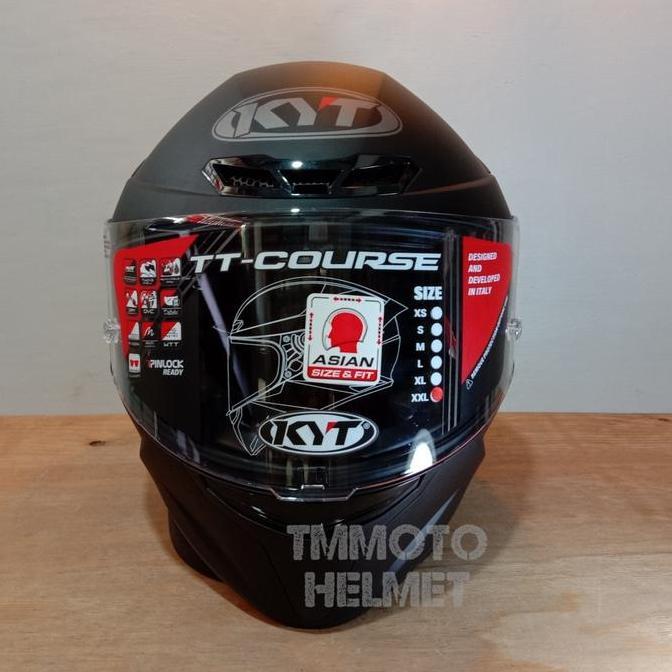 Helmet- Kyt Tt Course Plain Matt Black - Doff