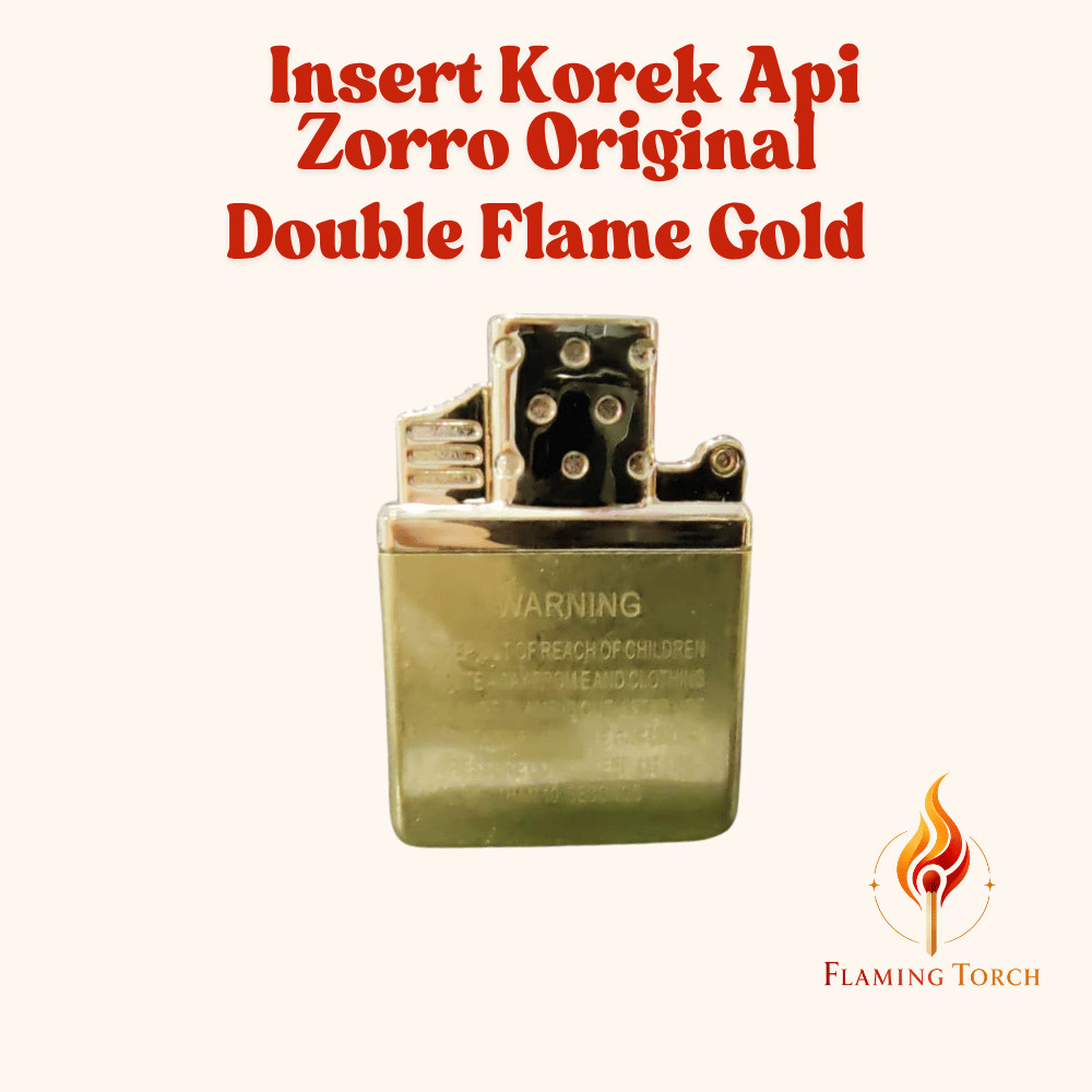 Insert Zippo Merk Zorro Double Flame Gold