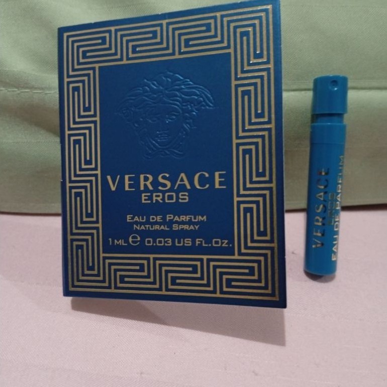 Versace Eros Eau De Parfum Natural Spray 1ML Botol Tester Biru Muda Mewah-mewah