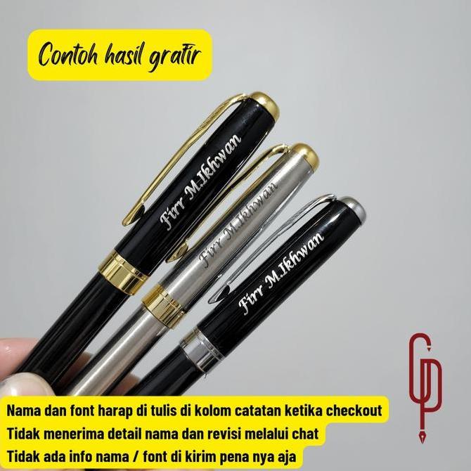 Custom Nama + Pulpen Metal Model Parker Sonet