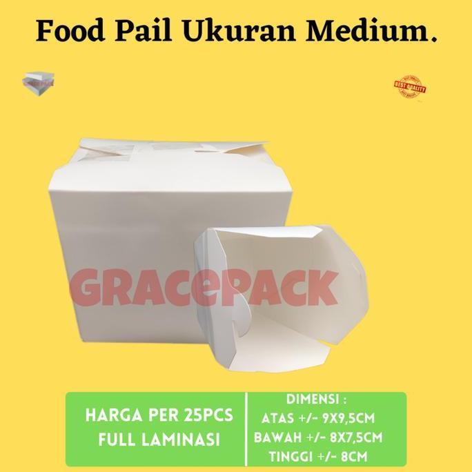 food pail putih  box M (25 pcs) Starindo / rice box M white full laminasi
