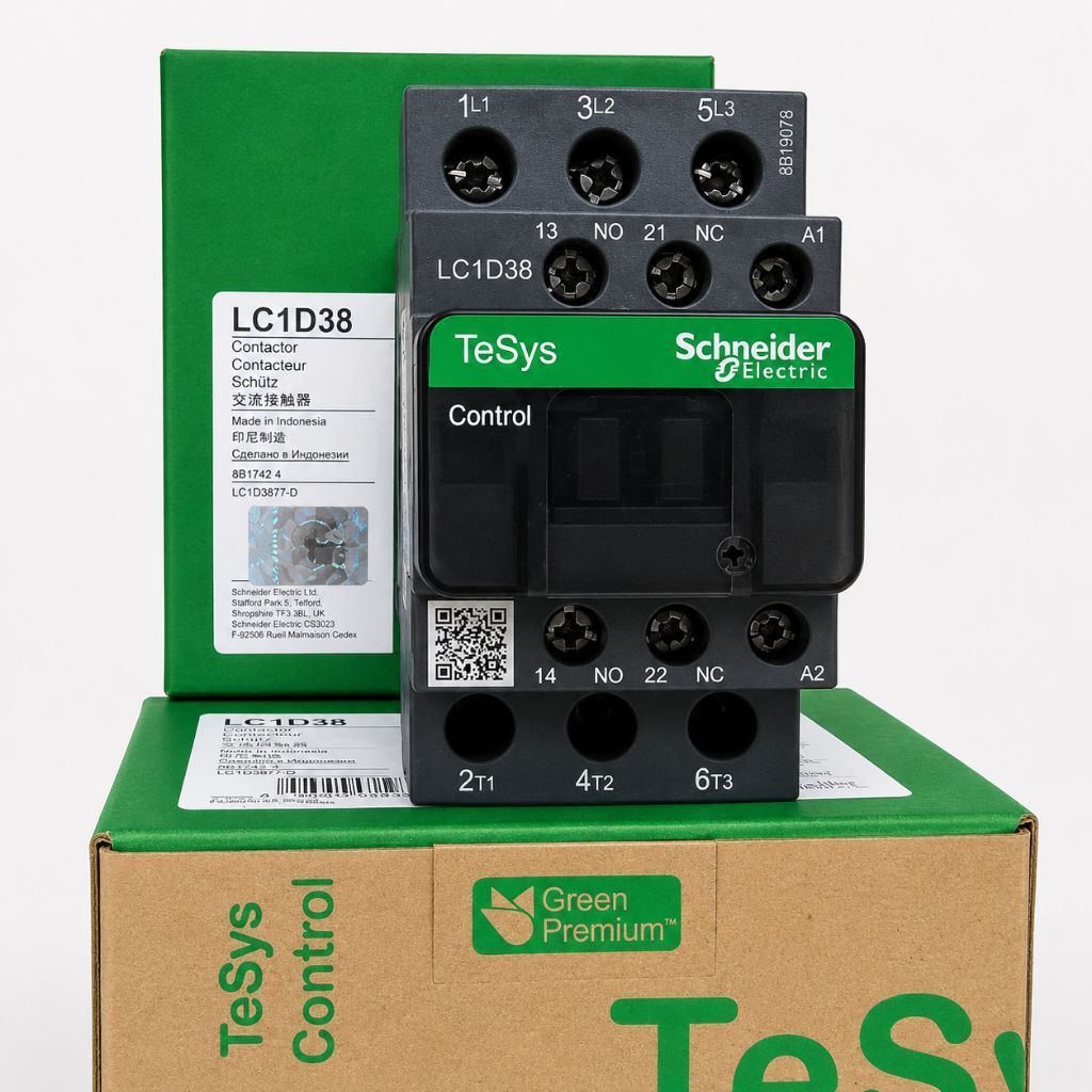 Kontaktor Contactor Schneder LC1D38Q7 380V / LC1D38M7 220V / LC1D38F7 110V / LC1D38E7 48V / LC1D38D7