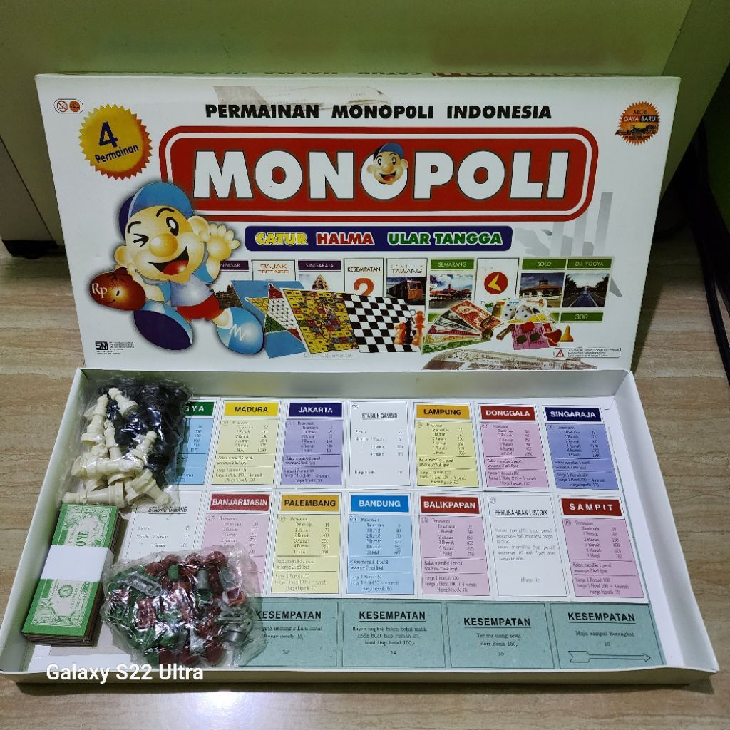 [Lokal] Mainan Game Board Monopoli / Monopoly / Mainan Jadul Cocok Untuk Anak-Anak Terdiri Dari 3 Va