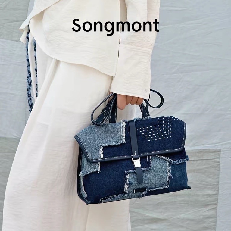 Songmont Yore Hobo Small Denim Patchwork Bag