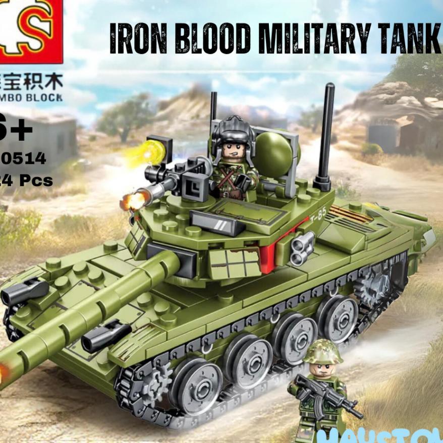 Sembo Block Brick Original Military 105514 Iron Tank