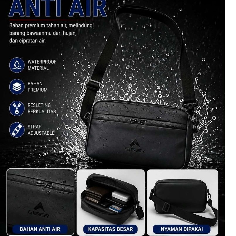 TAS HANDBAG MERK EIGER PRIA WANITA ANTI AIR